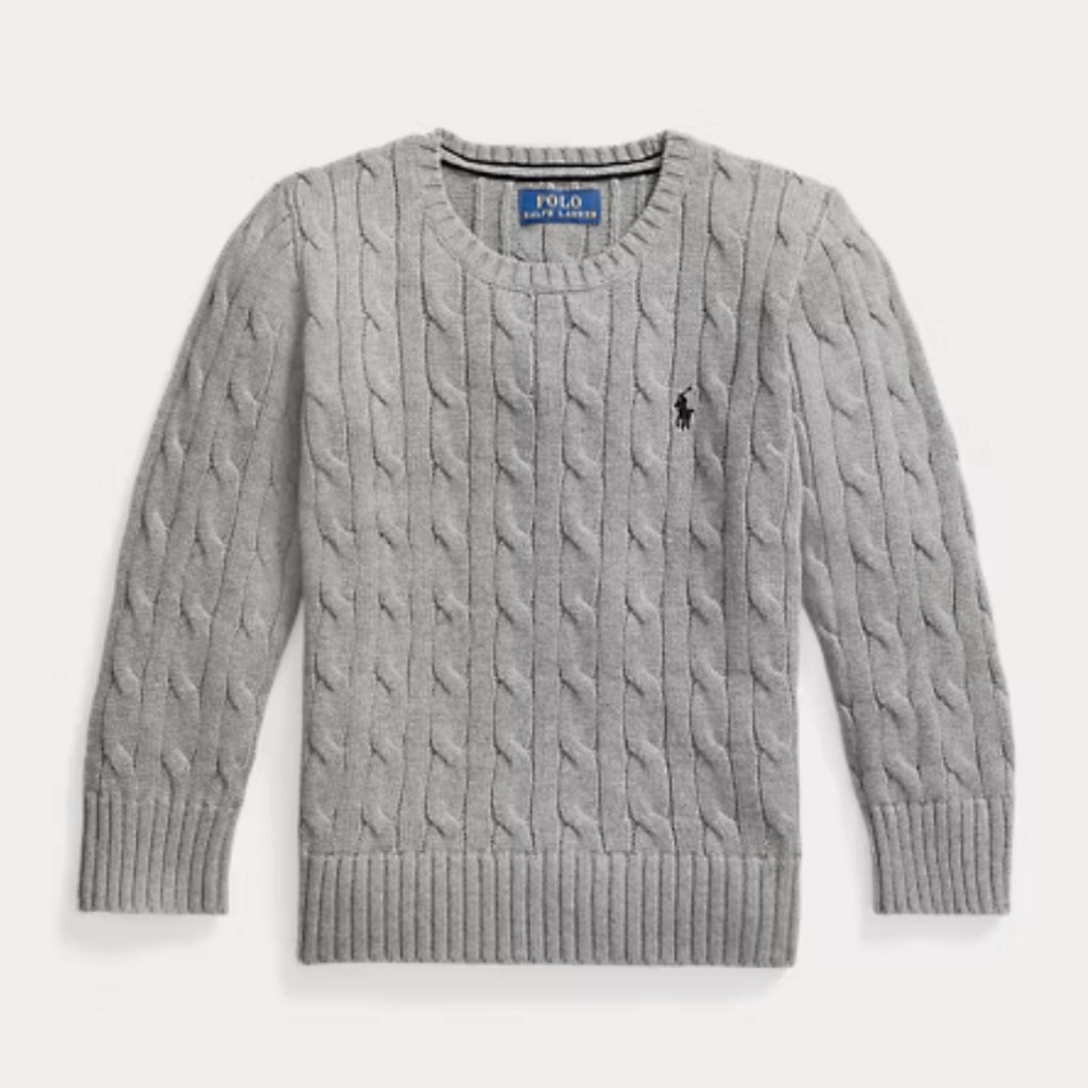 Polo Ralph Lauren Cable-Knit Cotton Sweater: Gray, 3T